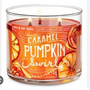 🎃 BBW Caramel Pumpkin Swirl 3-Wick Candle NEW